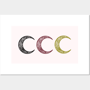 Colorful Henna Crescent Moon Posters and Art